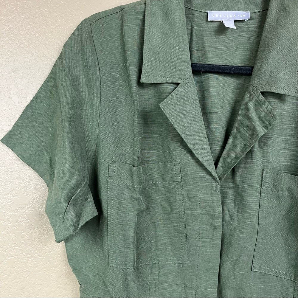 NWT Chelsea28 green wide leg utility jumpsuit - Picture 3 of 13